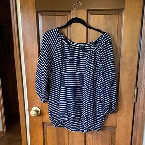 J. Crew Black and White Striped Blouse